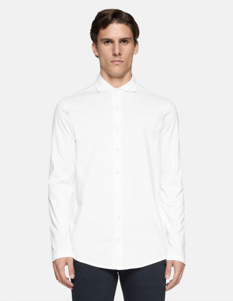 DONDUP Jersey-Hemd in Weiß