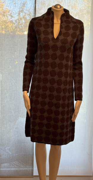 Siyu Kurzes Strickkleid mit Muster