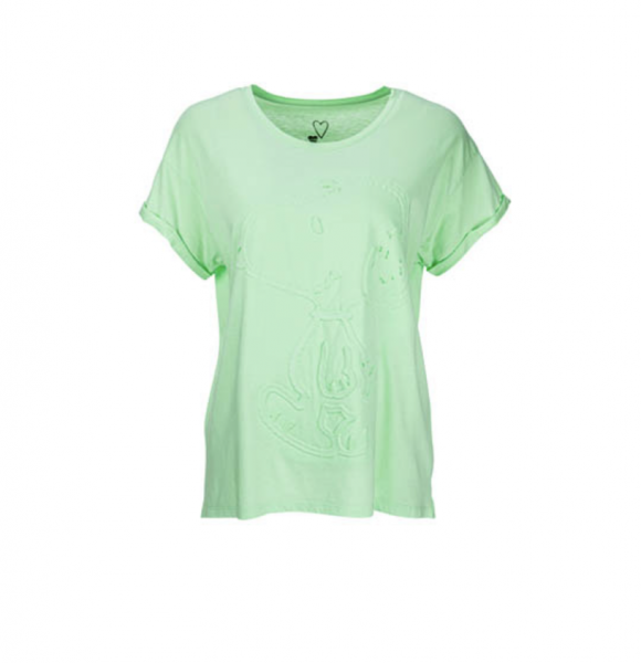 FROGBOX T-Shirt mit Snoopy-Prägung in Grün